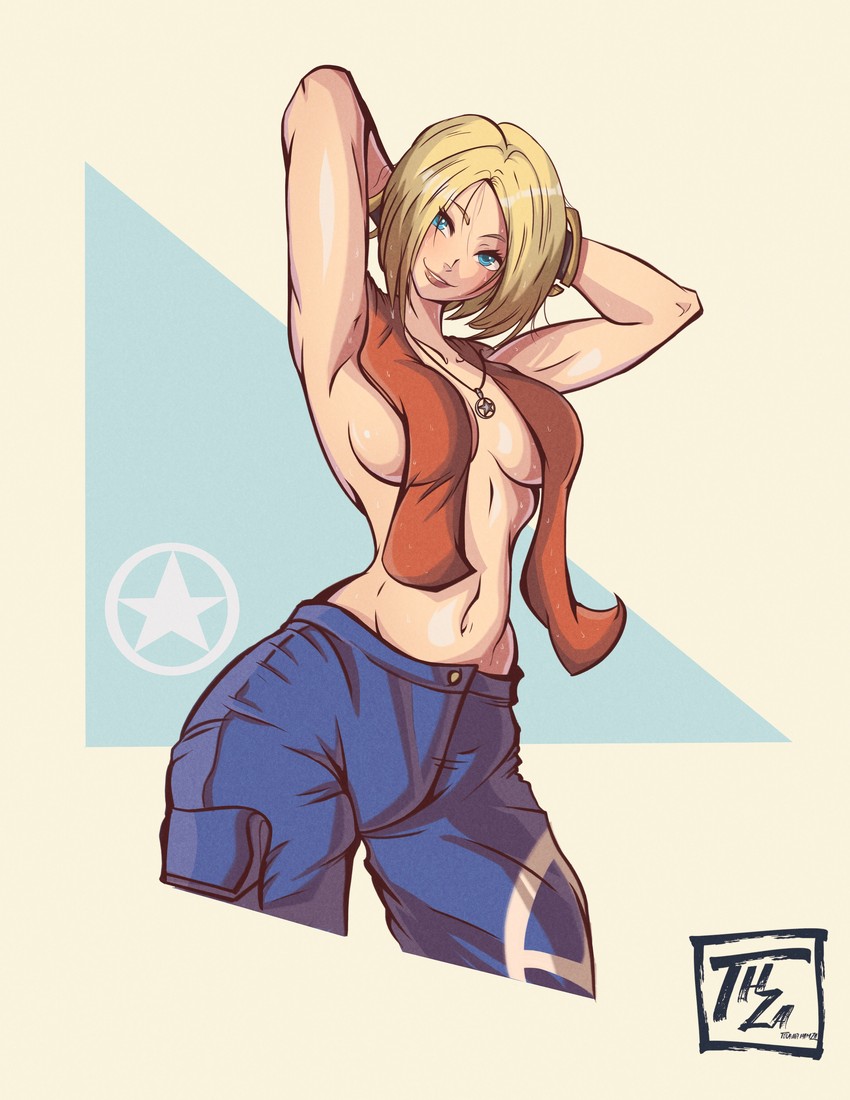 blue mary (the king of fighters and 2 more) drawn by hamza_touijri