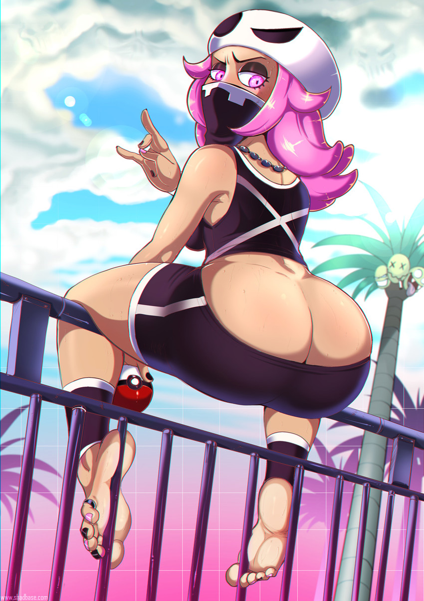 alolan exeggutor and team skull grunt (pokemon and 1 more) drawn by shadman