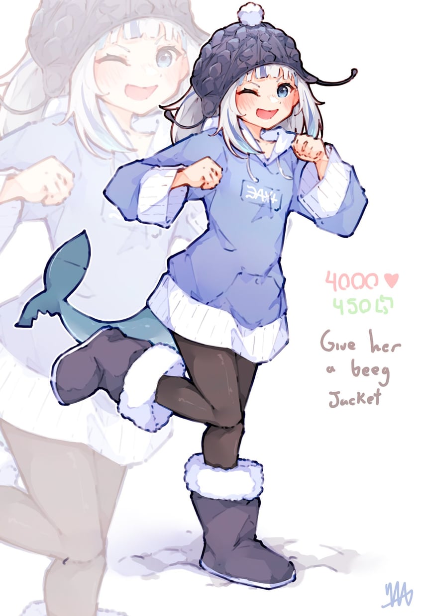 gawr gura (hololive and 1 more) drawn by ma_draws