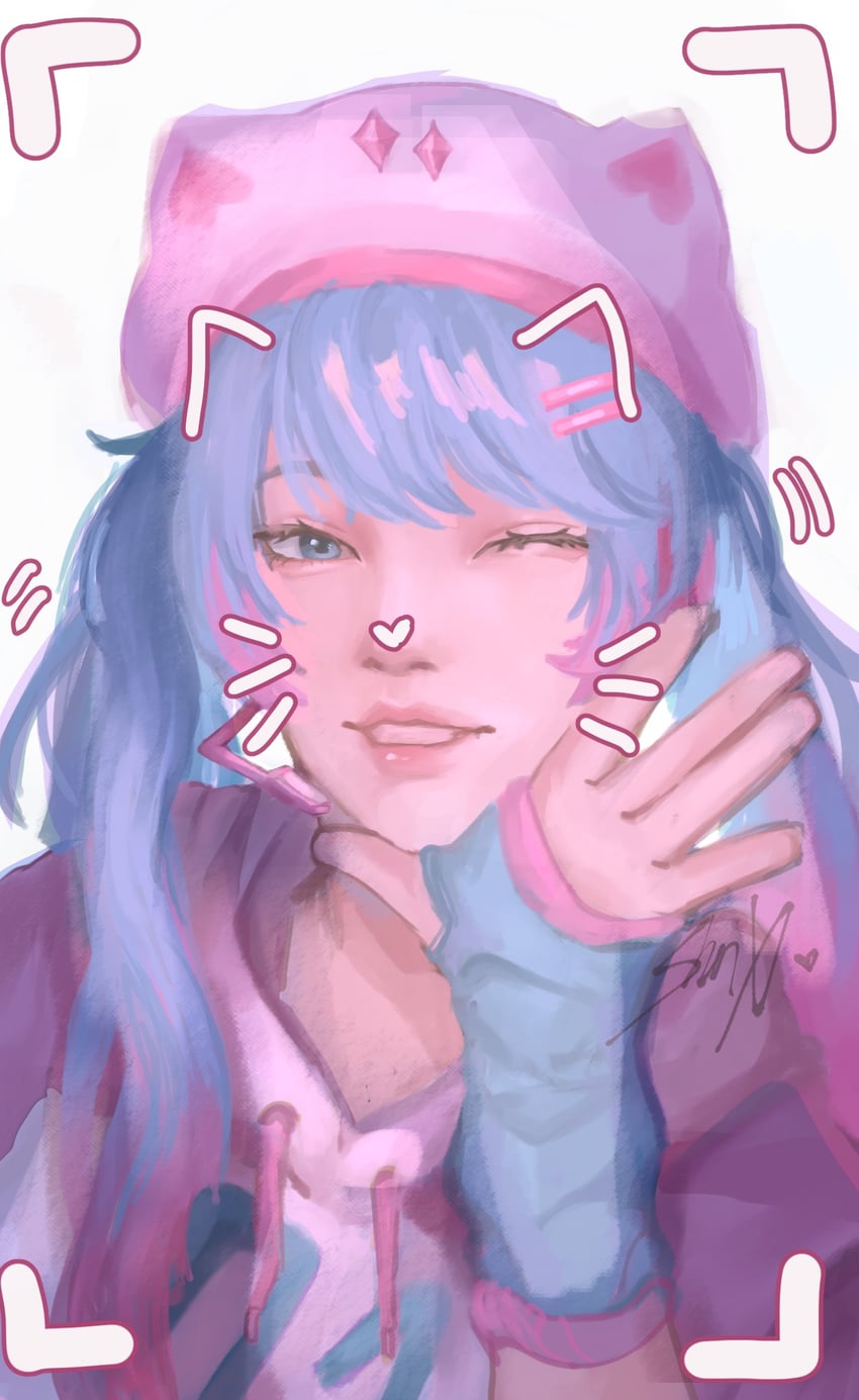 hatsune miku and neko hatsune miku (vocaloid and 1 more) drawn by shen_xi7