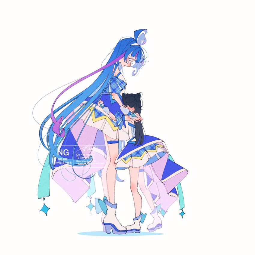 aokaze nana and cure wink (precure and 1 more) drawn by aoi_tete