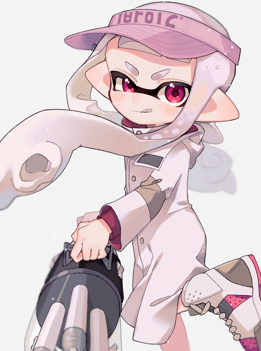 inkling player character and inkling girl (splatoon) drawn by sabata_saba