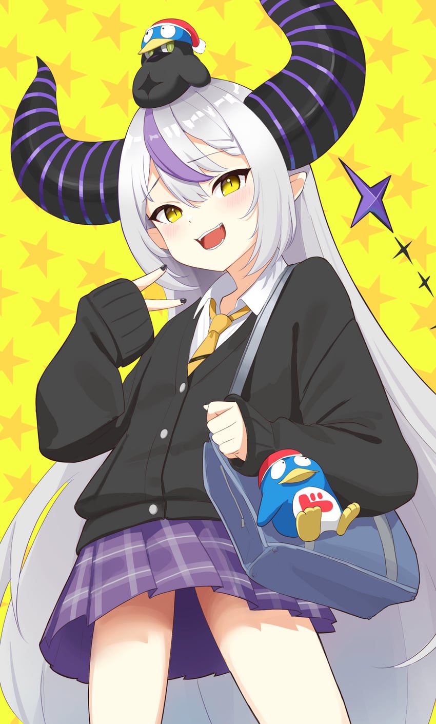 la+ darknesss, crow, and donpen (hololive and 1 more) drawn by taachika