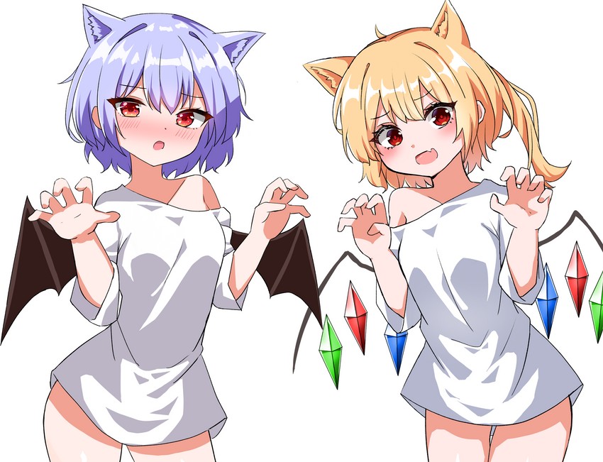 remilia scarlet and flandre scarlet (touhou) drawn by kiui_(dagk8254)