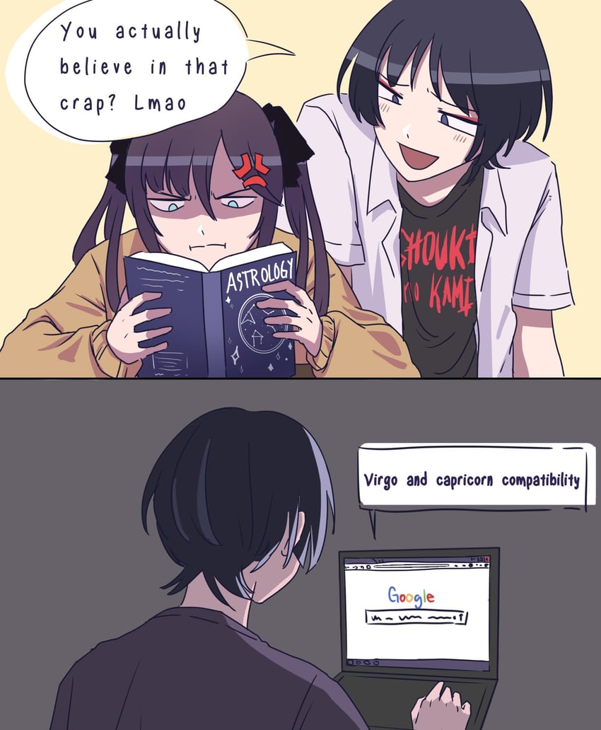 scaramouche and mona (genshin impact and 1 more) drawn by naysucc