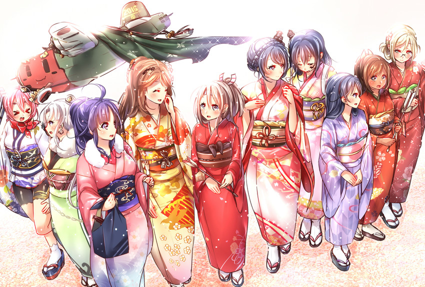 ushio, yamashiro, zuihou, yamakaze, fusou, and 8 more (kantai collection) drawn by juurouta