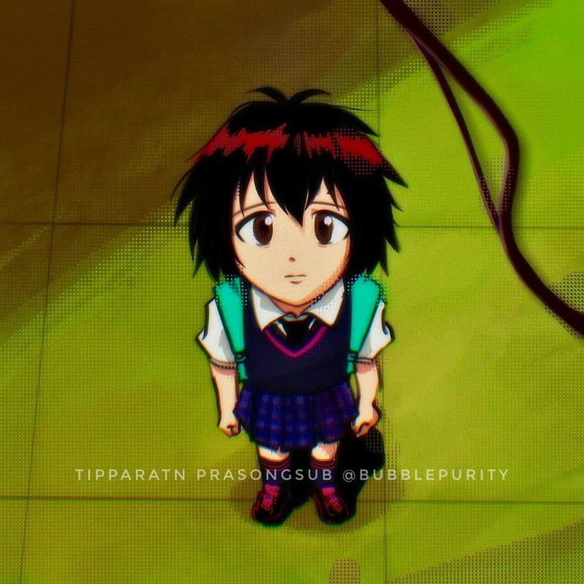 ikari shinji and peni parker (neon genesis evangelion and 4 more) drawn by bubblepurity