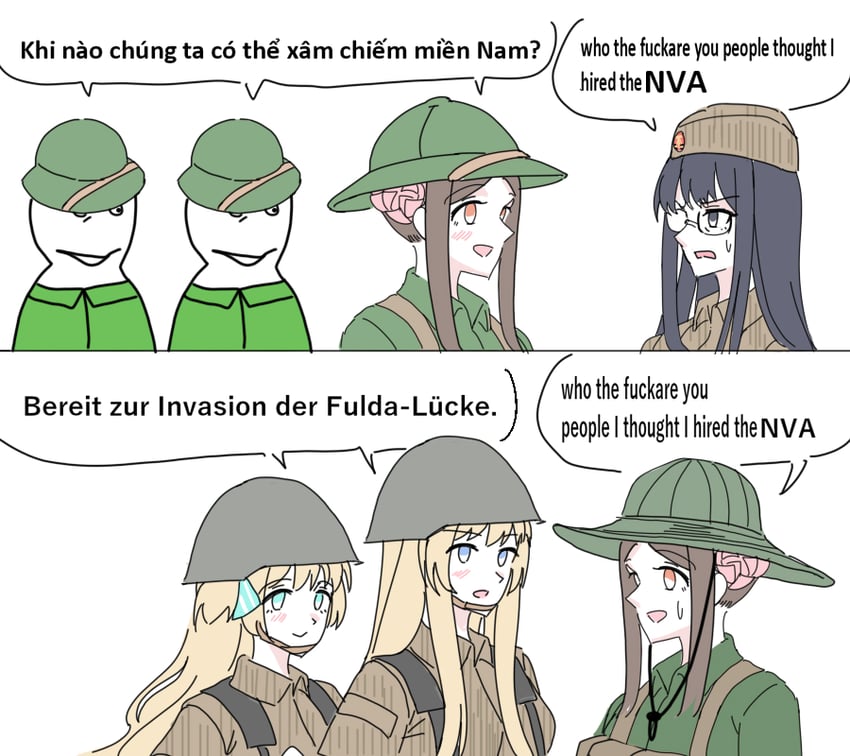 irisdina bernhard, liz hohenstein, pham thi ran, and gretel jeckeln (muv-luv and 2 more) drawn by homuhomu1208