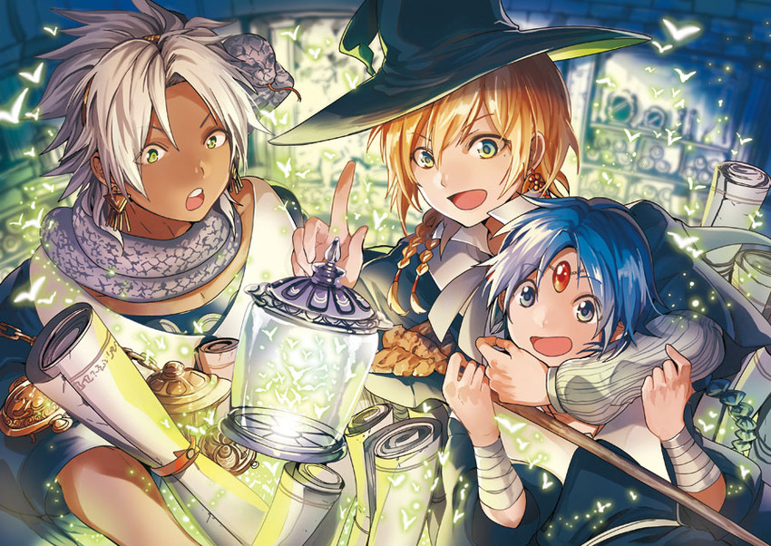 aladdin, titus alexius, and sphintus carmen (magi the labyrinth of magic) drawn by maguchimo