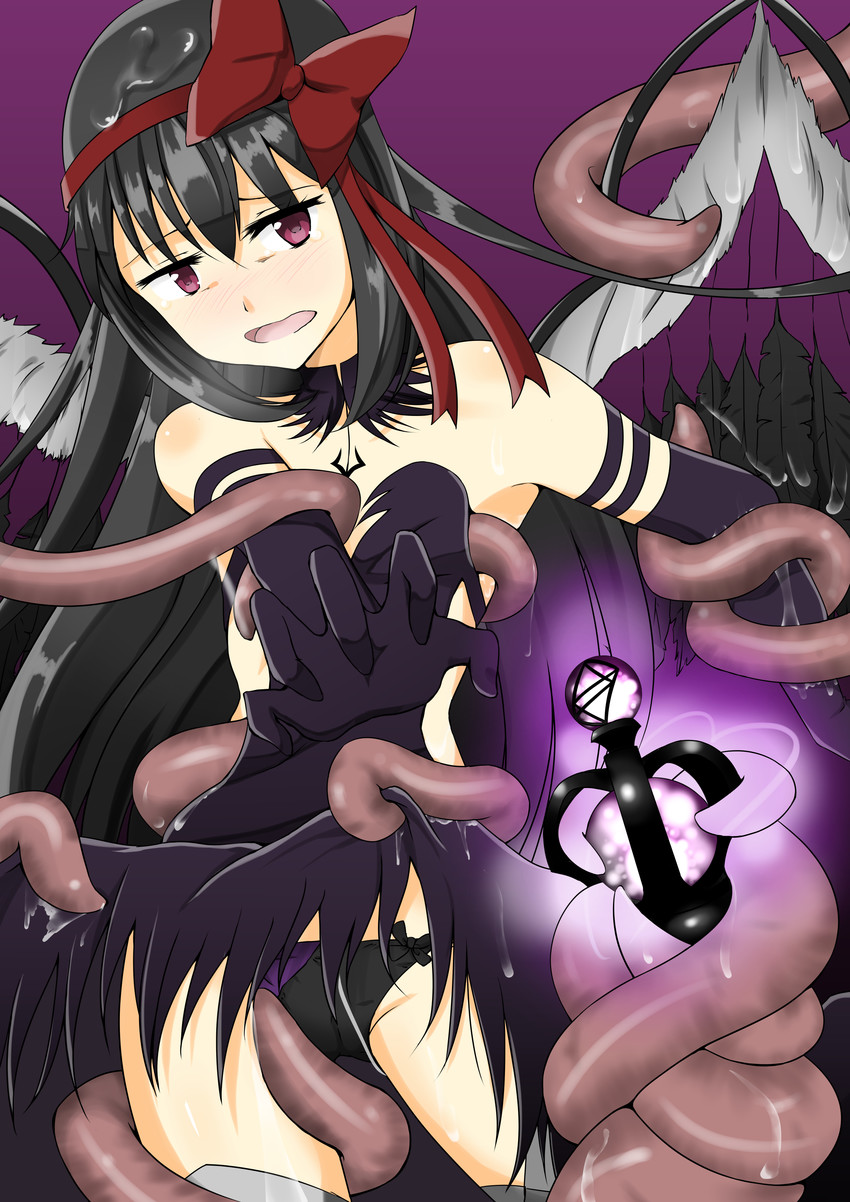akemi homura and akuma homura (mahou shoujo madoka magica and 1 more) drawn by gajirabute