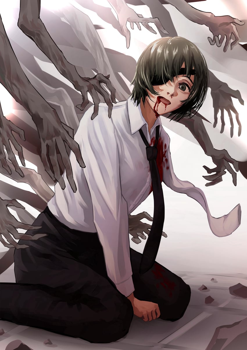 himeno and ghost devil (chainsaw man) drawn by ao_desu2222