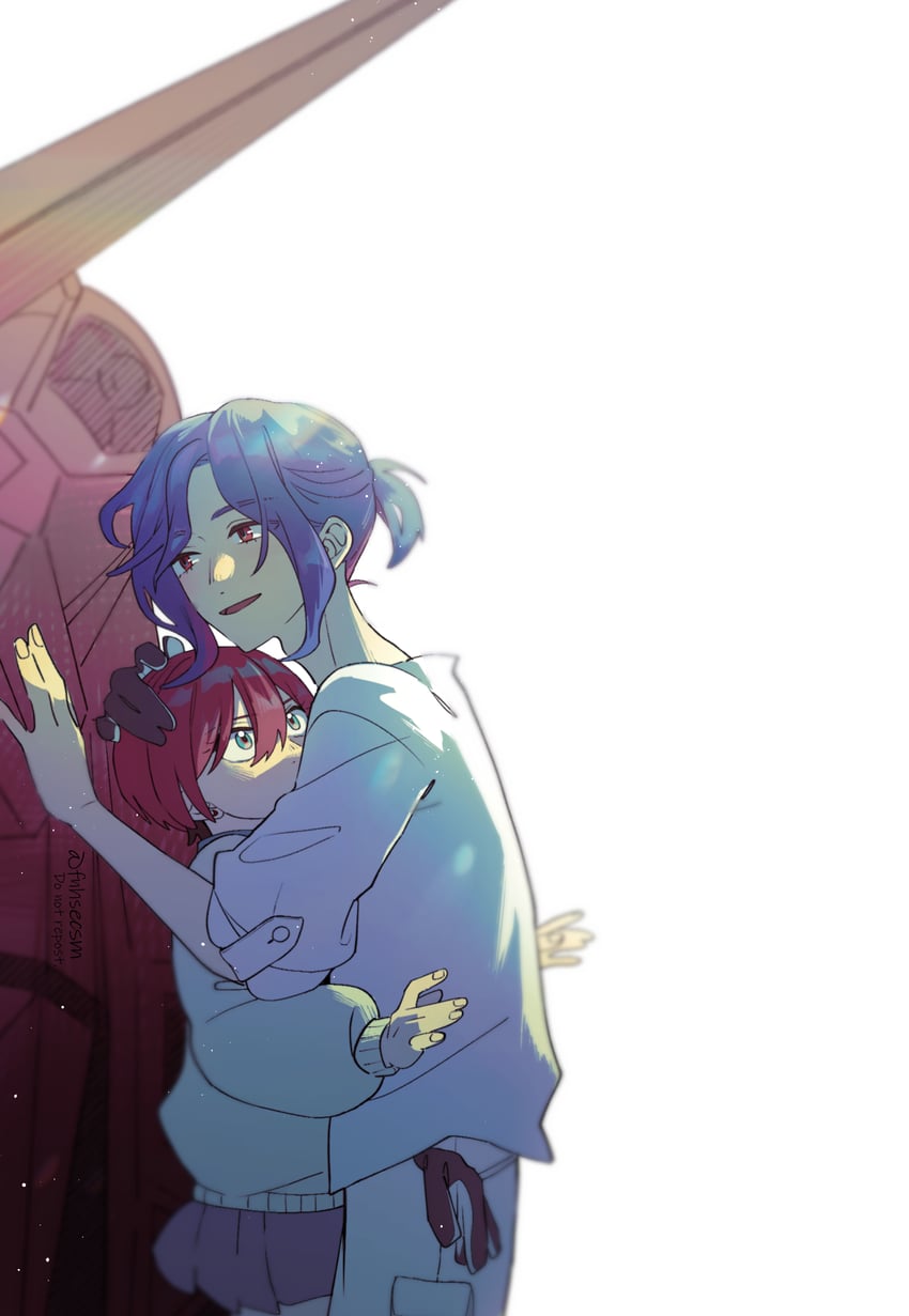amate yuzuriha, shuji ito, and red gundam (gundam and 1 more) drawn by fnhs31555
