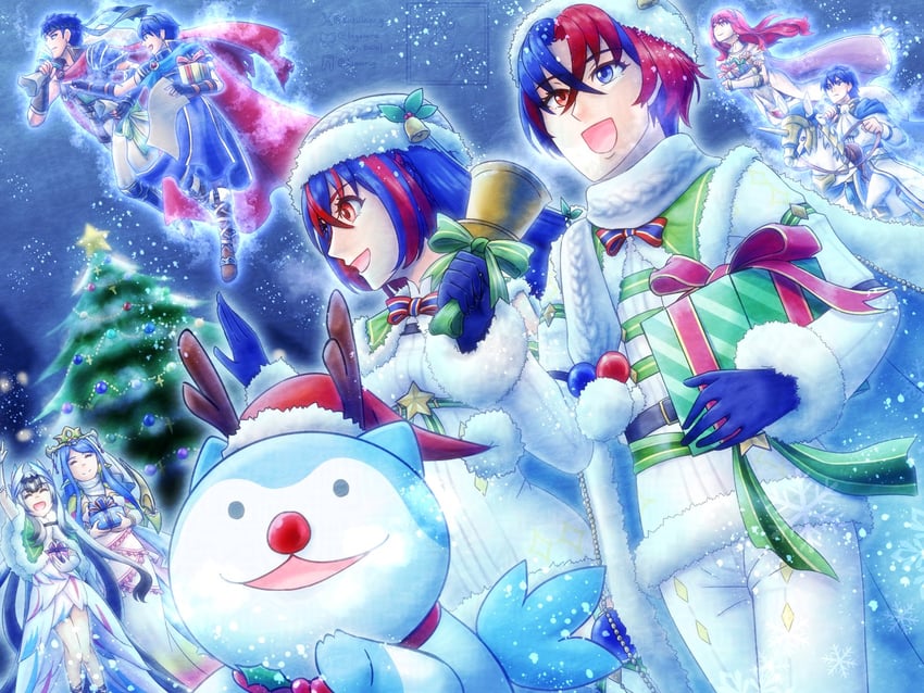 female alear, male alear, sommie, veyle, lumera, and 4 more (fire emblem and 2 more) drawn by suzulagu_g