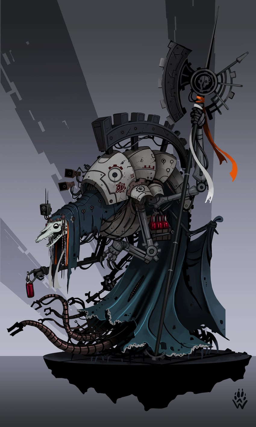 adeptus mechanicus and mari lwyd (original and 2 more) drawn by wolfdawg_art