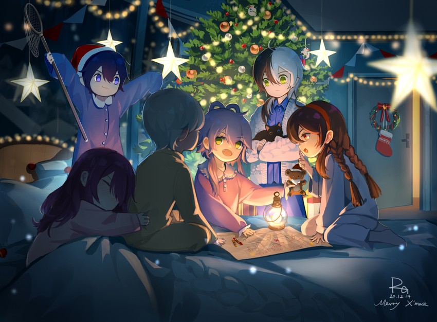 luo tianyi, yuezheng ling, yanhe, zhiyu moke, mo qingxian, and 1 more (vocaloid and 1 more) drawn by asamayuki_ra