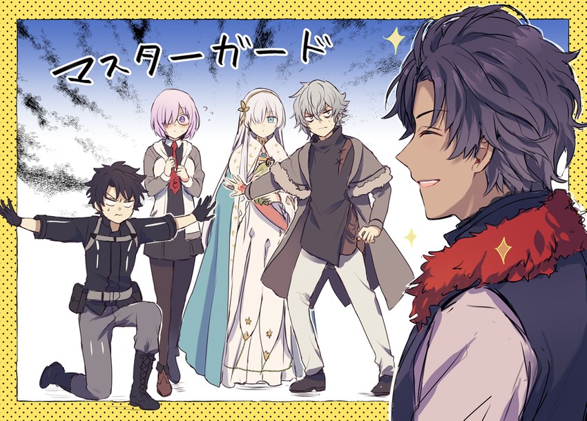mash kyrielight, fujimaru ritsuka, anastasia, viy, kadoc zemlupus, and 1 more (fate and 1 more) drawn by shidomura