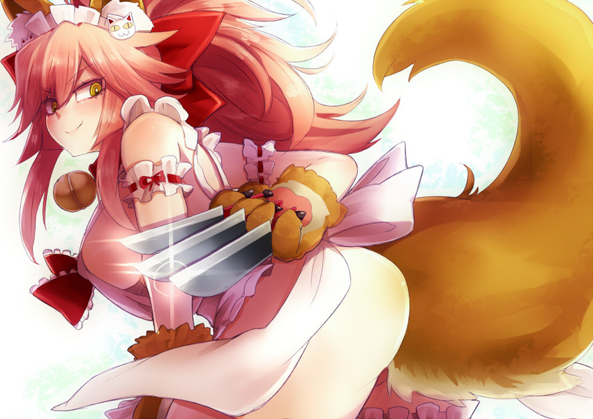 tamamo and tamamo cat (fate and 1 more) drawn by yude