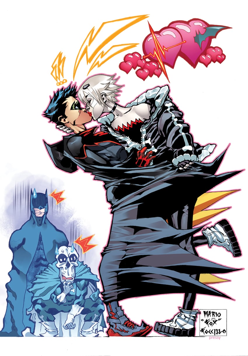 batman, robin, bruce wayne, damian wayne, flatline, and 1 more (dc comics and 1 more) drawn by mario_foccillo and prasad_rao