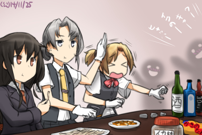 maikaze, hatsushimo, and nowaki (kantai collection) drawn by hamu_koutarou