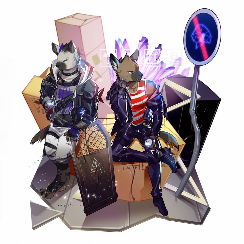 spot and haida (arknights and 1 more) drawn by crrispy_shark