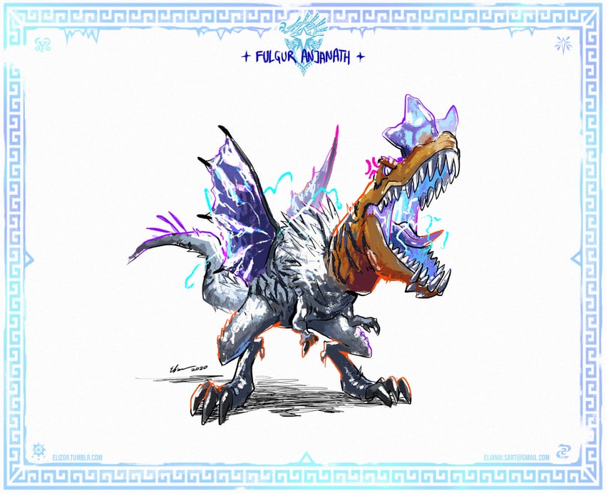 fulgur anjanath (monster hunter and 2 more) drawn by eliz0r