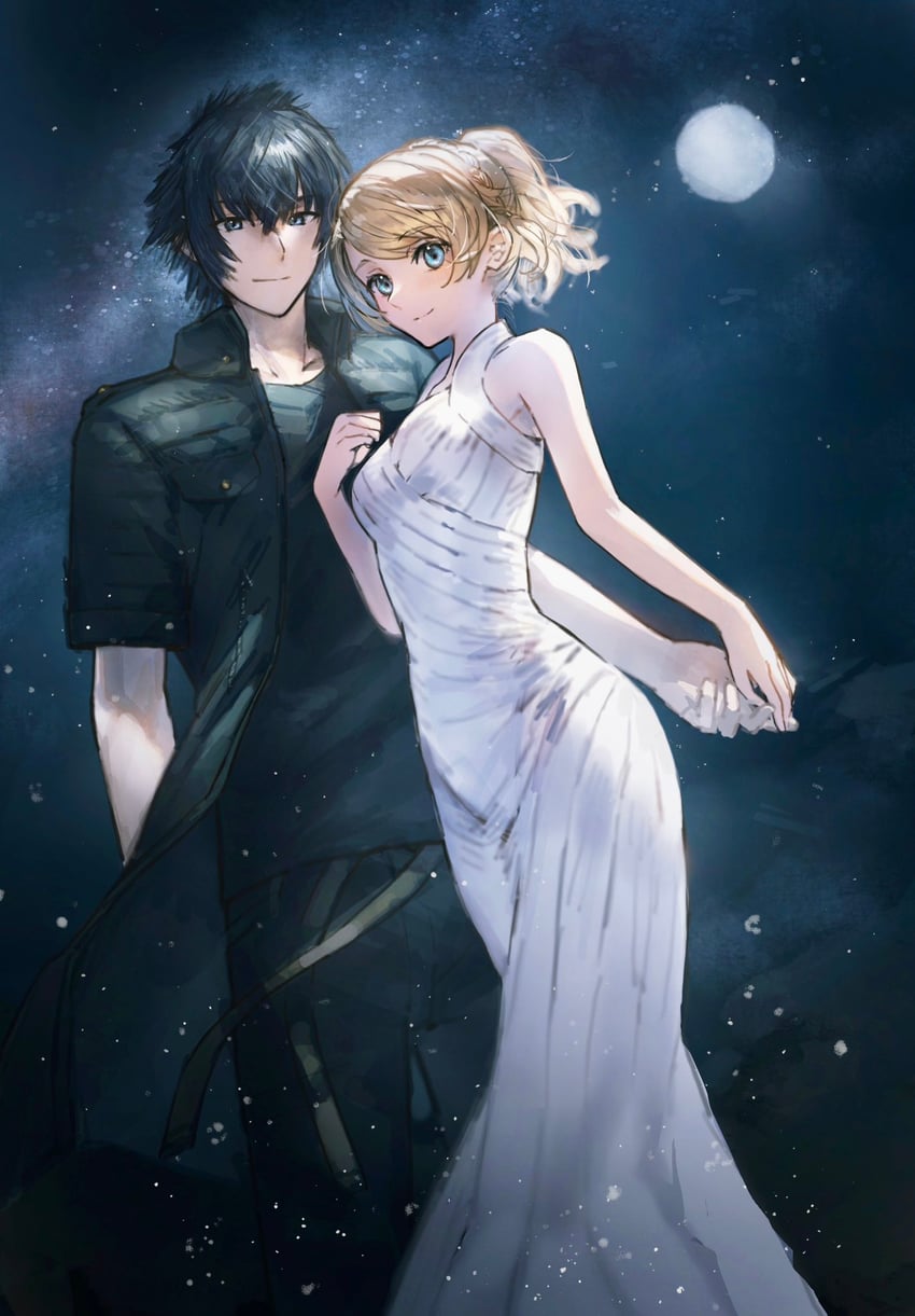 noctis lucis caelum and lunafreya nox fleuret (final fantasy and 1 more) drawn by asina71