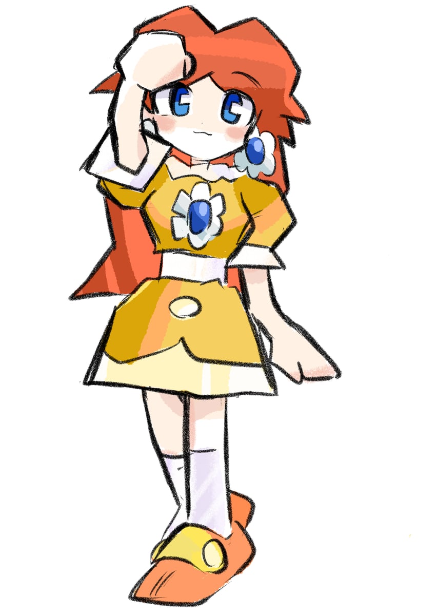 princess daisy (mario and 1 more) drawn by rakugaki_shitagari-ya