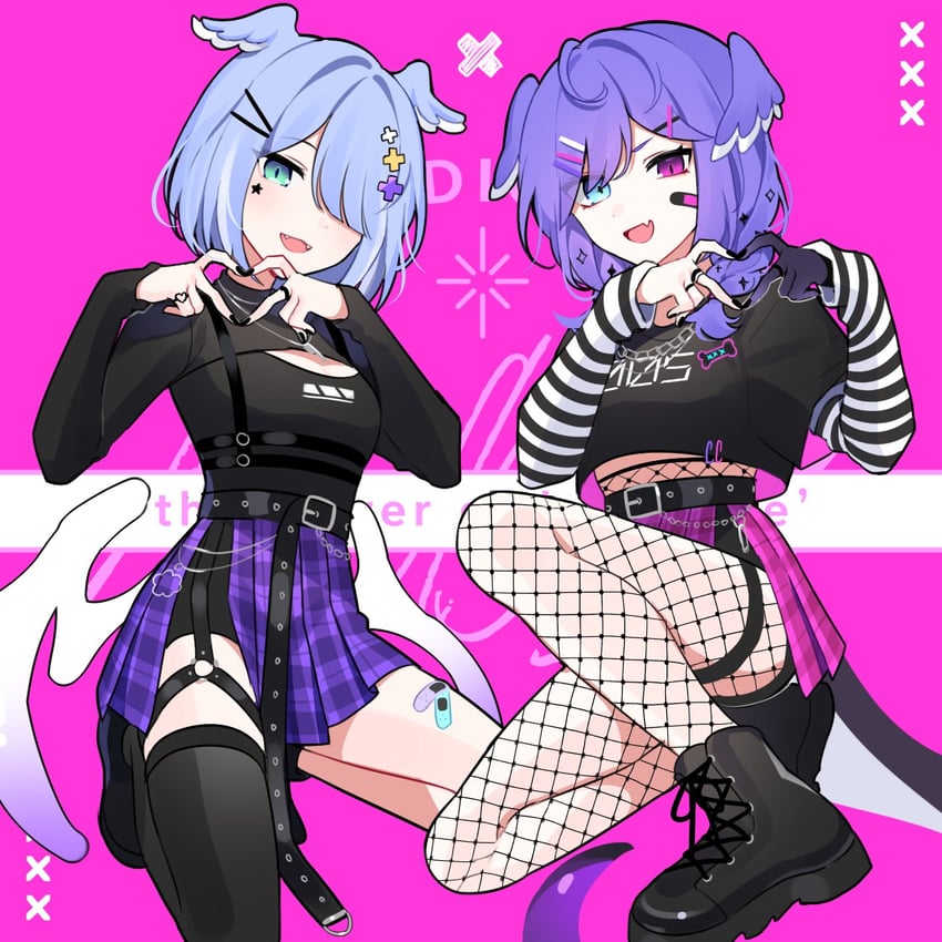 elira pendora and selen tatsuki (nijisanji and 1 more) drawn by waka_(wk4444)