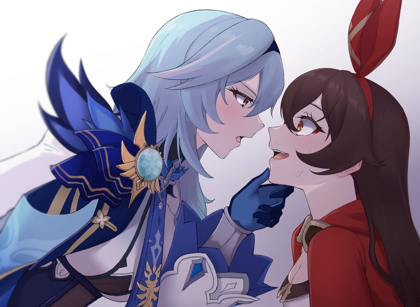 eula and amber (genshin impact) drawn by kirima_(user_danf8787)
