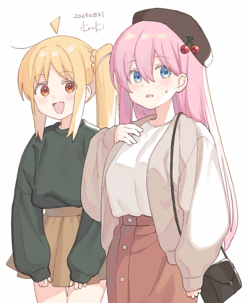 gotoh hitori and ijichi nijika (bocchi the rock!) drawn by kurosuke_(sk_tsu96)