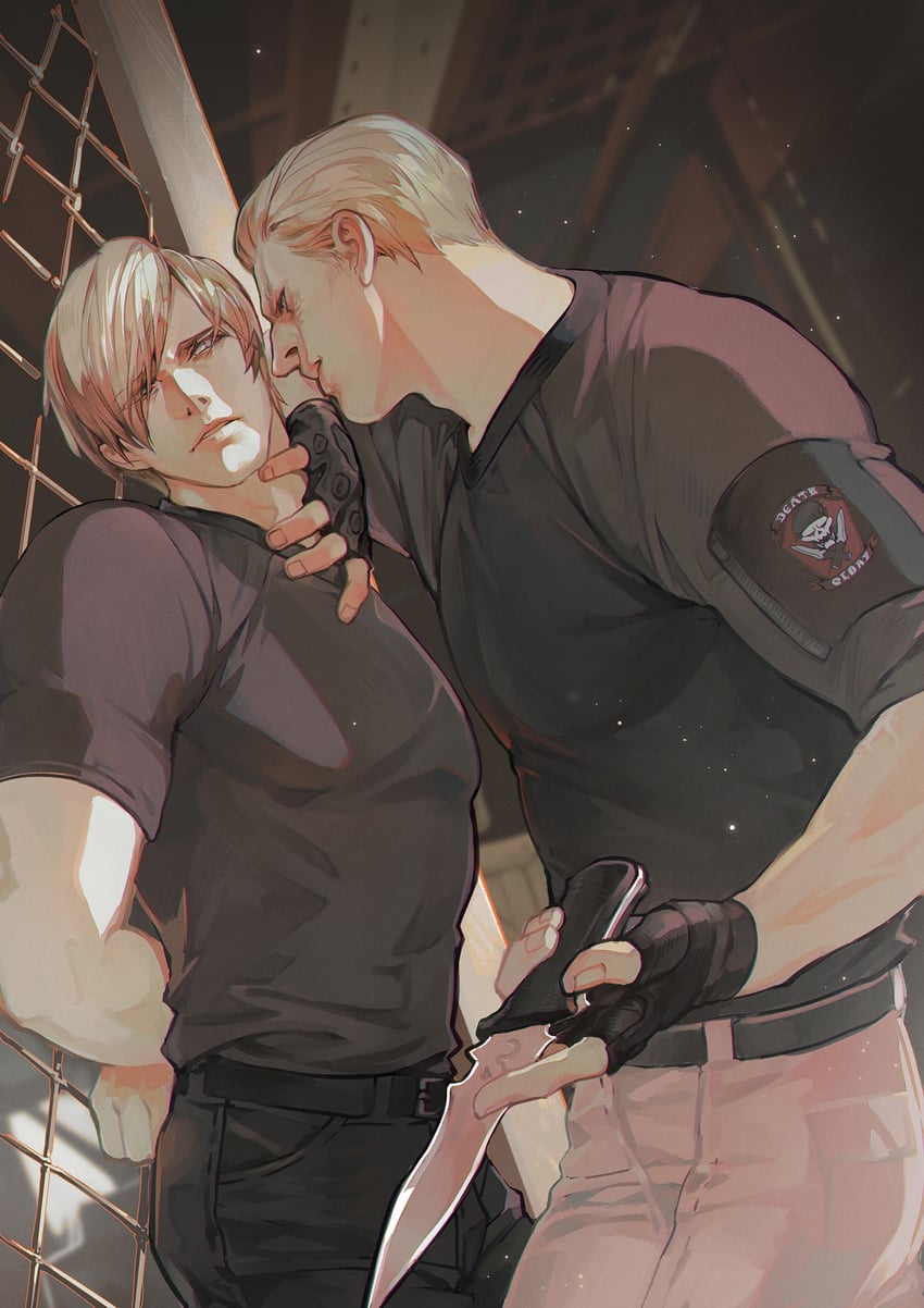 leon s. kennedy and jack krauser (resident evil and 1 more) drawn by vetania