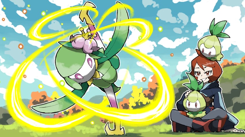 arezu, petilil, and hisuian lilligant (pokemon and 1 more) drawn by blacknirrow