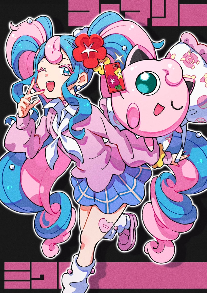 hatsune miku, jigglypuff, fairy miku, and bull sprite (pokemon and 2 more) drawn by mele_ck