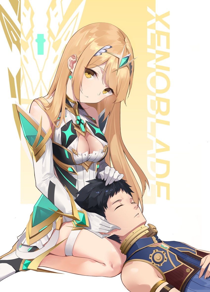 mythra and rex (xenoblade chronicles and 1 more) drawn by evan_(pixiv7510743)