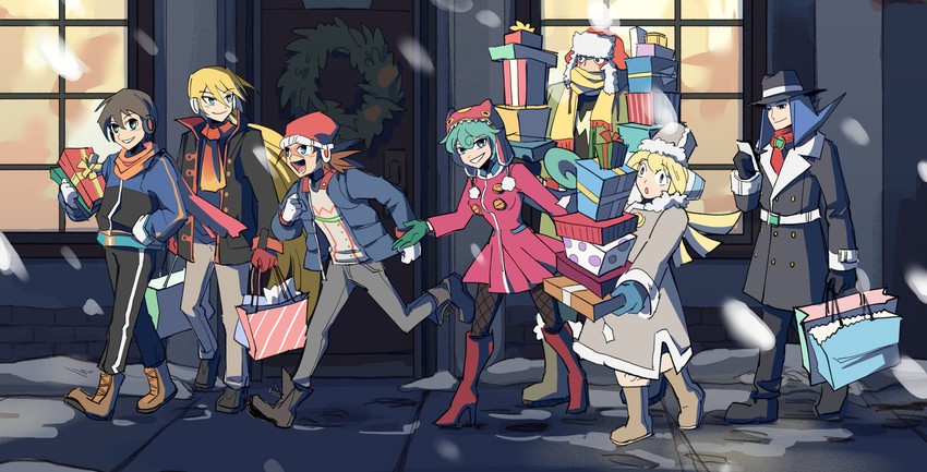 zero, x, axl, marino, cinnamon, and 2 more (mega man and 2 more) drawn by norue