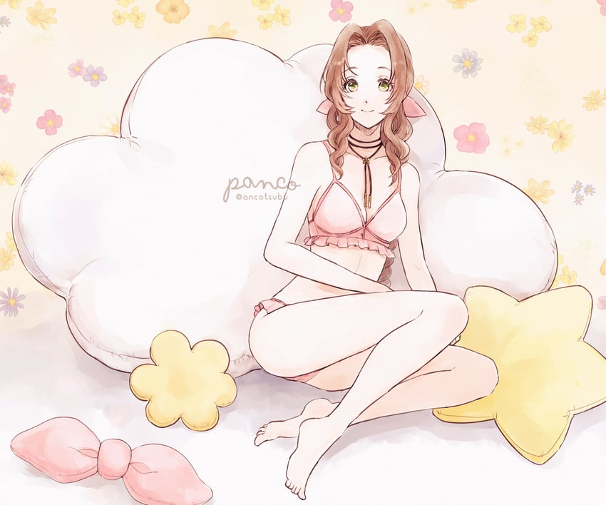 aerith gainsborough (final fantasy and 2 more) drawn by ancotsubu