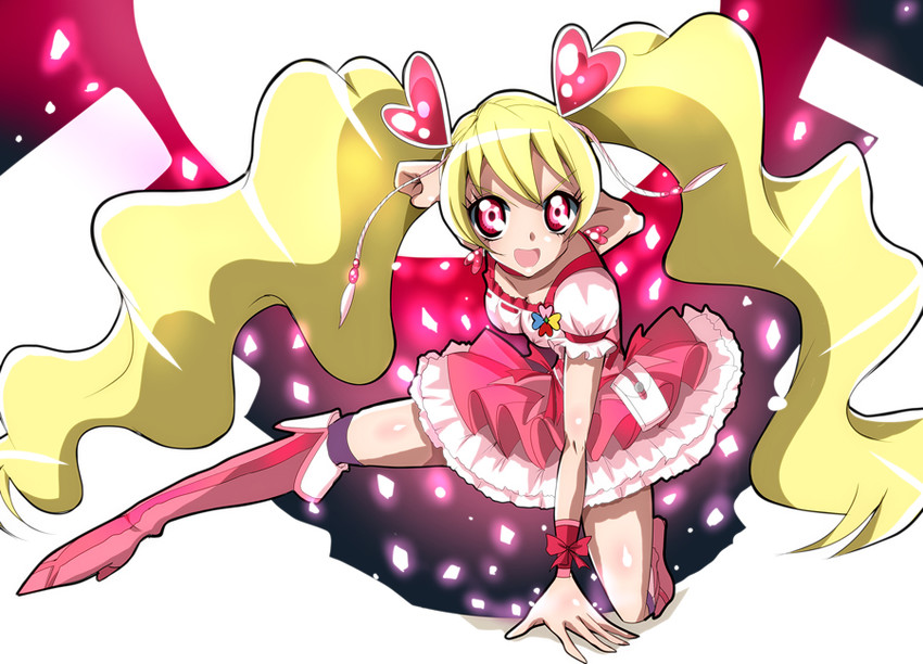 momozono love and cure peach (precure and 1 more) drawn by haru_(nature_life)