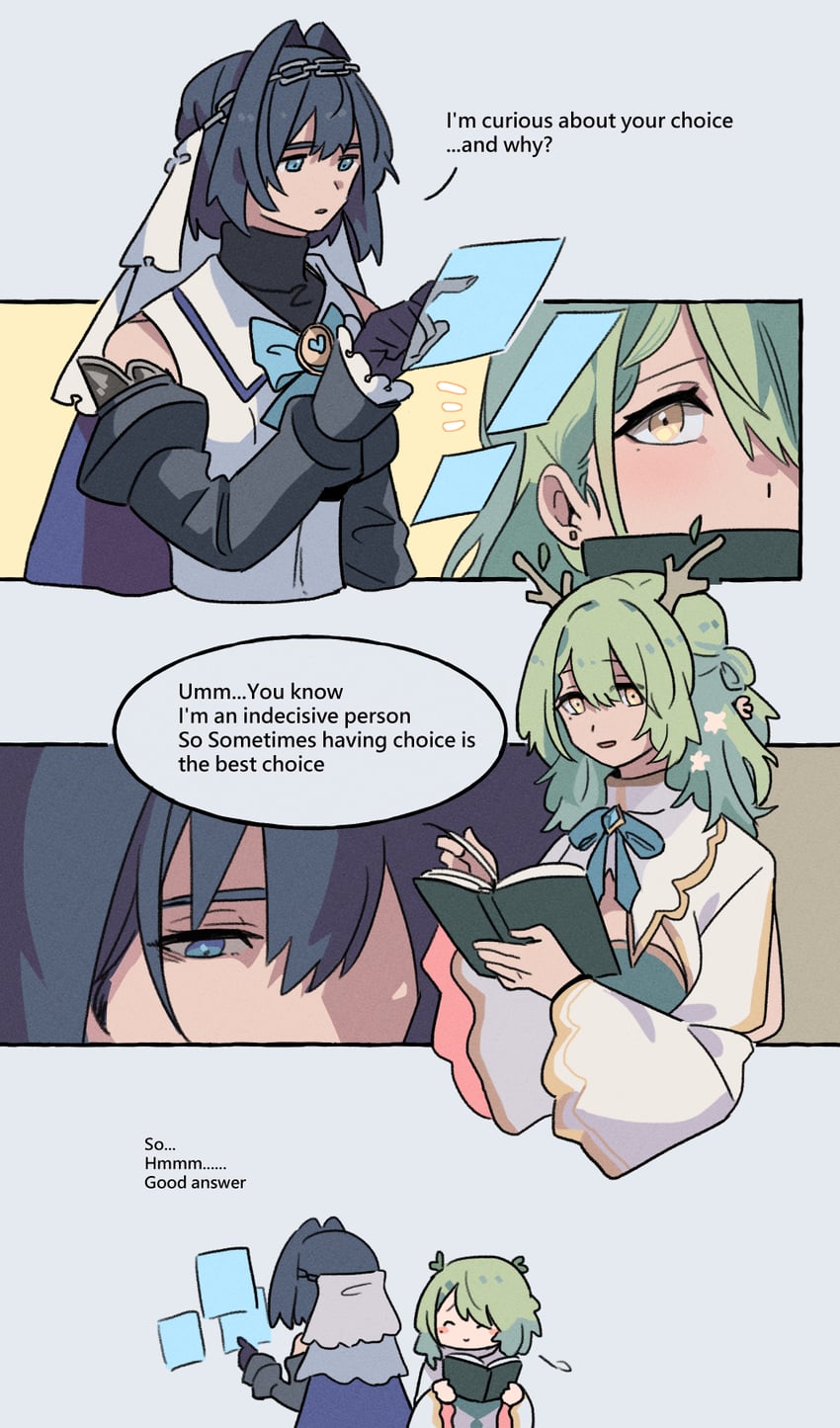 ouro kronii and ceres fauna (hololive and 1 more) drawn by fongban_illust