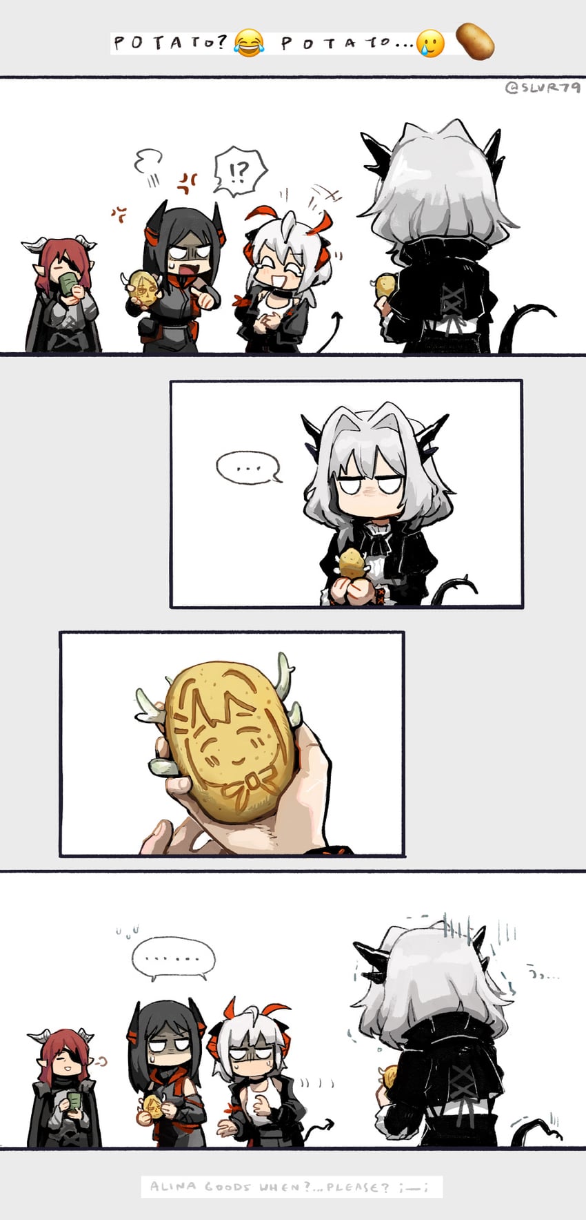 w, talulah, ines, alina, and hoederer (arknights) drawn by silverxp
