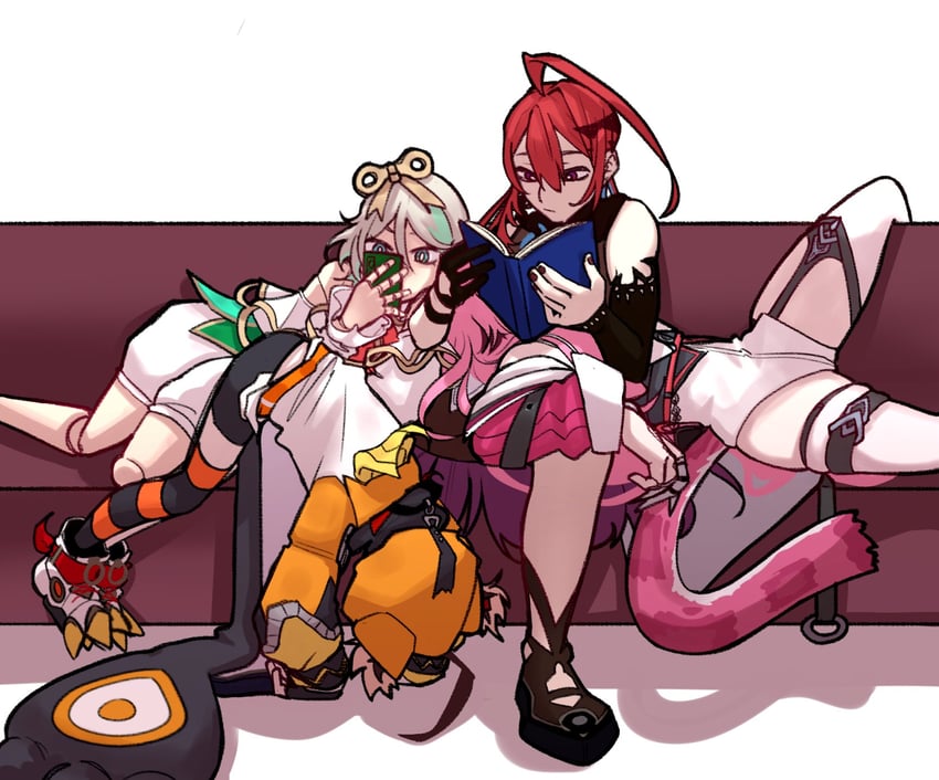 raora panthera, gigi murin, cecilia immergreen, and elizabeth rose bloodflame (hololive and 1 more) drawn by weewle31