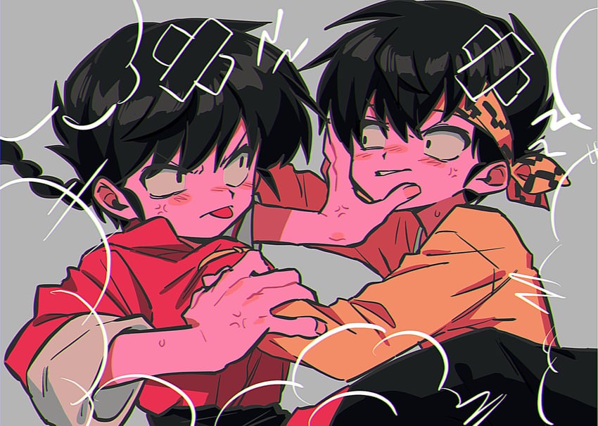 saotome ranma and hibiki ryouga (ranma 1/2) drawn by menma_(enaic31)