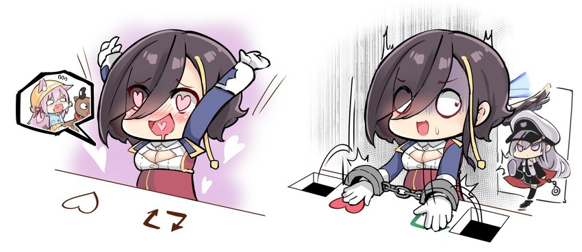 enterprise, kisaragi, and ark royal (azur lane and 1 more) drawn by hm_(hmongt)