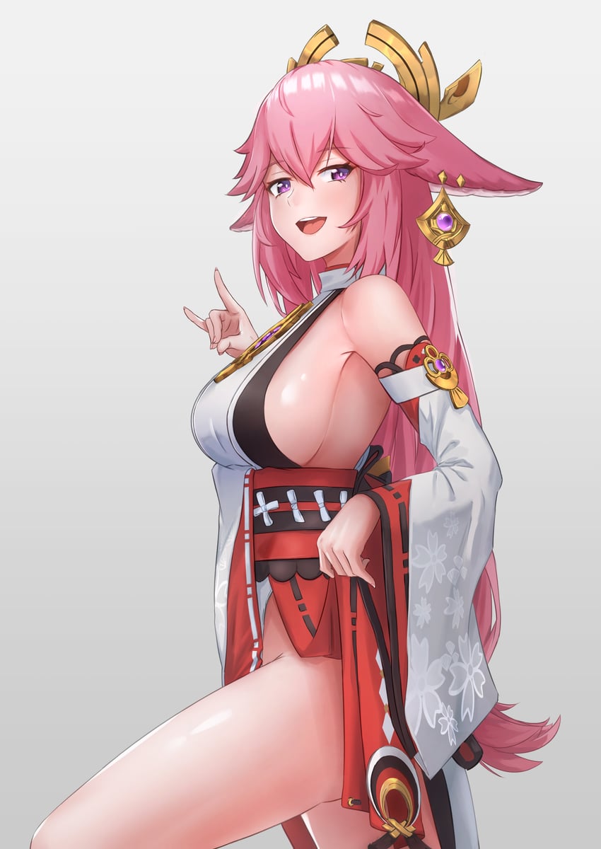 yae miko (genshin impact) drawn by norishiro_(user_vxhe7447)