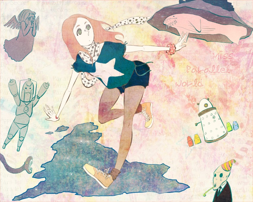dalek, amy pond, cybermen, weeping angel, prisoner zero, and 1 more (doctor who) drawn by shinoka