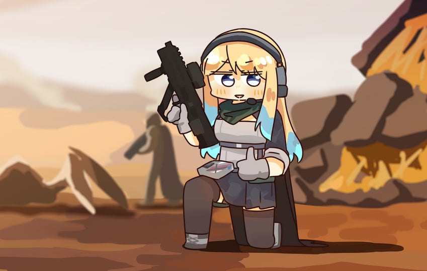 helldiver and zeta (indie virtual youtuber and 1 more) drawn by lcron