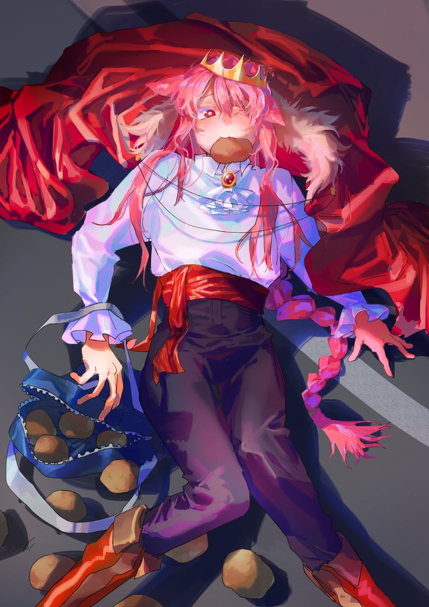 technoblade and techno-chan (minecraft youtube) drawn by duan_kao_(ihabtt)