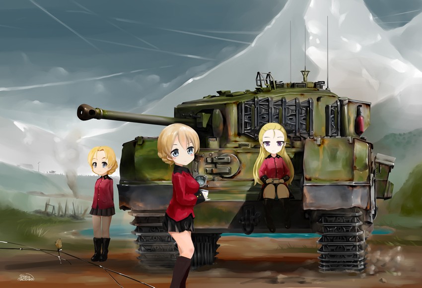 darjeeling, orange pekoe, and assam (girls und panzer) drawn by shasu_(lastochka)