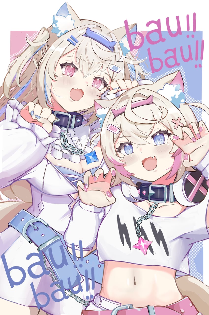 fuwawa abyssgard and mococo abyssgard (hololive and 1 more) drawn by kittitat777