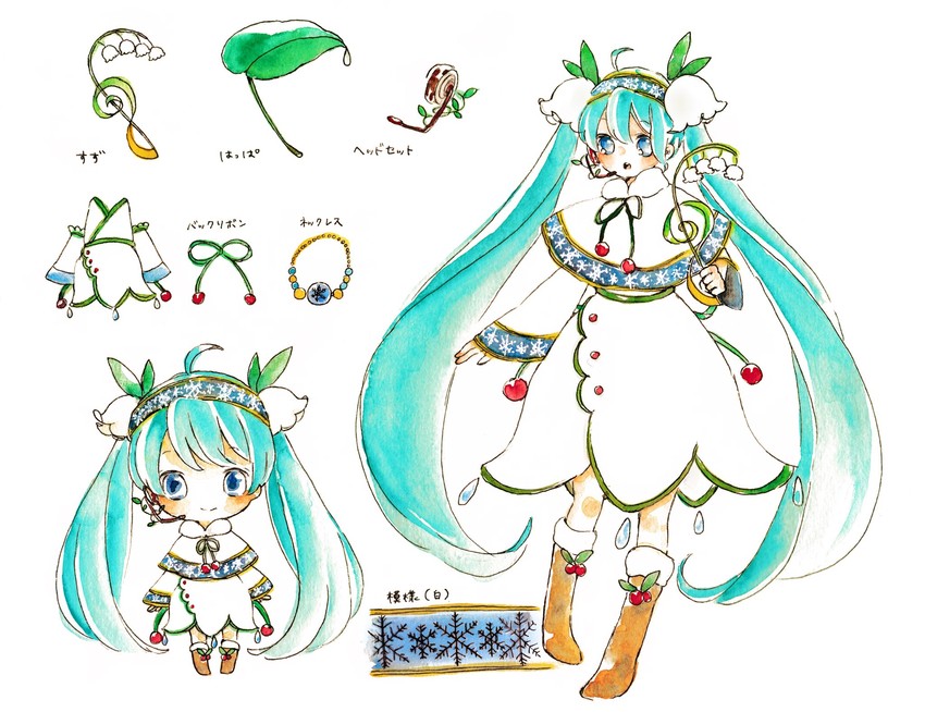 hatsune miku and yuki miku (vocaloid) drawn by taran_(tara_ran125)