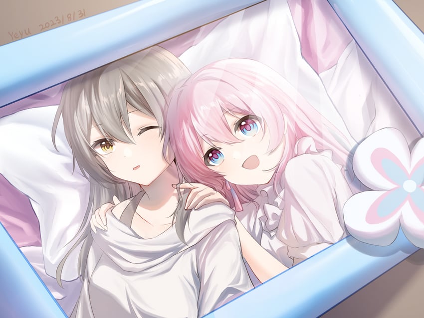trailblazer, stelle, and march 7th (honkai and 1 more) drawn by chunduyeyu